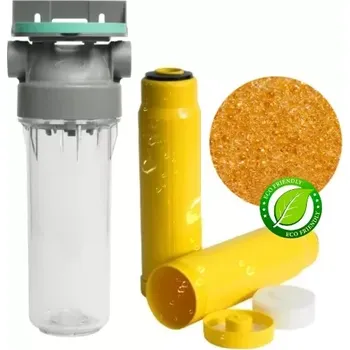 Filtrace vody Průsvitné filtrační pouzdro s odvzdušňovacím ventilem ECO 1“ - 10“/2,5" a vložkou na tvrdost vody (FILTRAČNÍ POUZDRA)