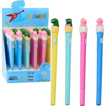 Svítící kuličkové pero s dinosaurem a LED světlem 0,7mm modrý inkoust