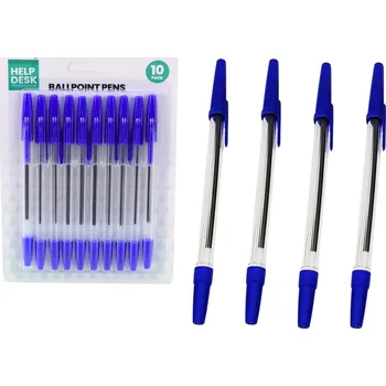 Kuličkové pero klasické modré 10 ks sada 1mm hrot