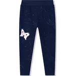 ZATEPLENÉ DĚTSKÉ LEGÍNY - s třpytkami a motýlem WL0935 Velikost: 98, Barva: Tmavě modrá
