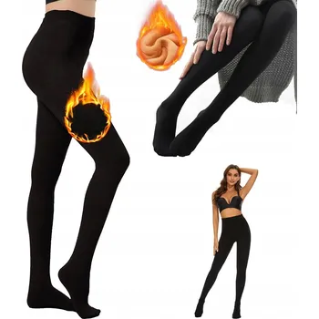 Dámské punčochy TEPLÉ PUNČOCHÁČE DÁMSKÉ ZIMNÍ SILNÉ TERMÁLNÍ KRYCÍ ČERNÉ M 40-46 kg