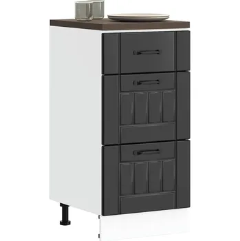 Kuchyňská skříňka Spodní kuchyňská skříňka „Lucca“ Černá lepené dřevo