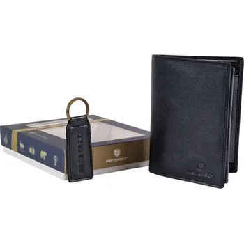 Peněženka Peterson pánská peněženka z pravé kůže černá - muž