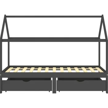 Dětská postel Dětská postel VidaXL se zásuvkami, tmavě šedá, 97 x 206 cm