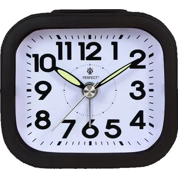 Hodiny Křemenný budík PERFECT 08006 HODINY ALARM SNOOZE tichý chod