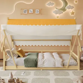 Postel Jednolůžková dřevěná postel Arhatreya 90x190 borovice