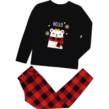 Pánské pyžamo Dámské pyžamo 165/034 černé s medvědem - Karol 3XL