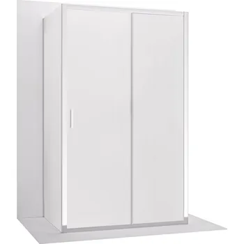 CERANO - Třístěnný sprchový kout Varone LINE U L/P - 6 mm - chrom, mléčné sklo - 150x90 cm - posuvný