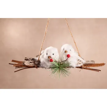 Vánoční ozdoba Paramit Ptáčci na větvičce 7x20 cm