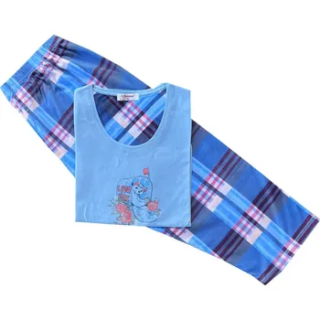 Dámské oblečení C-Lemon Dámské pyžamo krátké s 3/4 nohavicemi - Love boy Barva: Tyrkysová, Velikost: XL