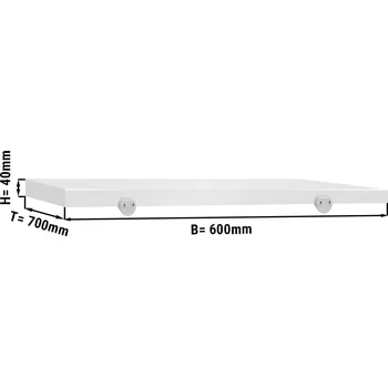 Pec na pizzu G.Gastro Chopping Board for Prep Table - 600x700mm - Thickness: 40mm - HACCP-Compliant - PE 500 - White