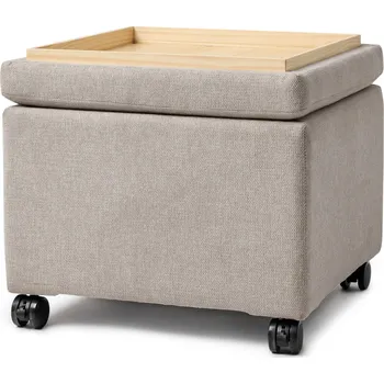 Taburet 705739 - Tchibo - Taburet na kolečkách s podnosem - barva: šedá