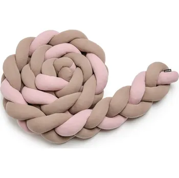 mantinel do postýlky Pletený mantinel - růžová a hnědá
