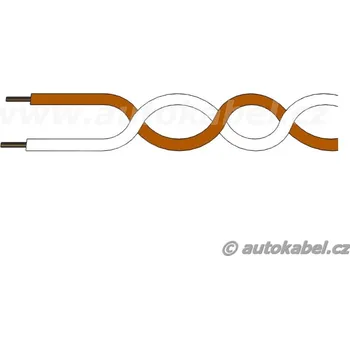 elektrický kabel Kroucený autovodič FLRYSL 2x0,75 mm² hnědý / bílý