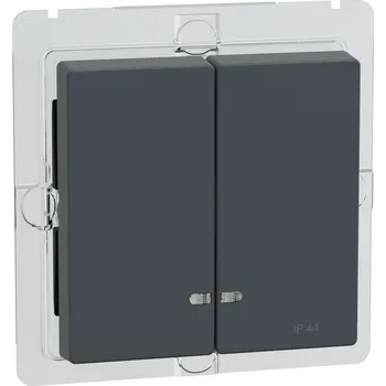 MEG3424-0414 Kryt spínače dvojitý průzory IP44,Antrac, Schneider Electric