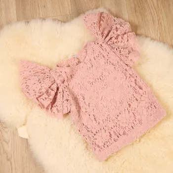 Dívčí růžová blůzka s květinovou krajkou- Romance 152-158 / 12-13 let