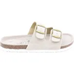 SAMLUX® Dámské kožené korkové pantofle béžové 988-L4 (100% kůže) Barva: Beige, Velikost: 37