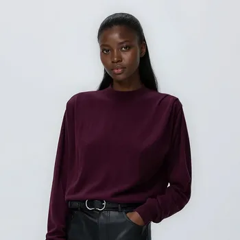 Dámský svetr Reserved - Svetr se sklady na ramenou - tmavě fialová - 032GH-49X - 032GH-49X-M