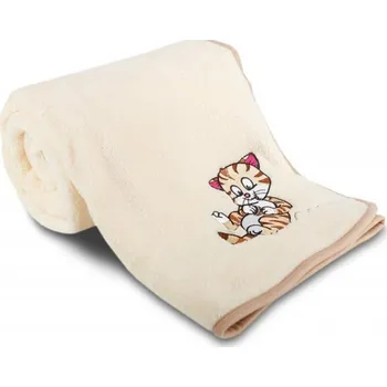 Dětská deka Dárková dětská 75x100 SLEEP Koťátko měsíční třpyt