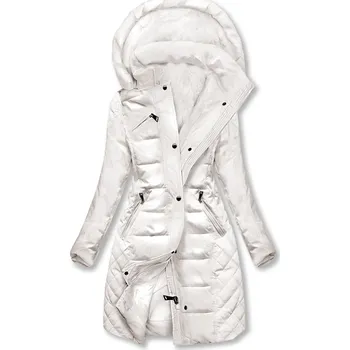 Teplá prošívaná bunda v ecru barvě