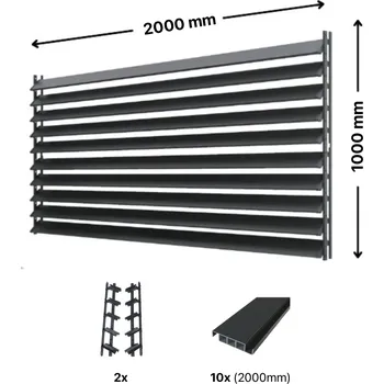 Žaluzie Hahn Holz Set pro venkovní žaluzie 76109090 RAL 7016 (antracitová) 2000 x 1000 mm