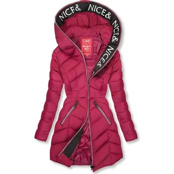 Vínově červená lehká prošívaná bunda