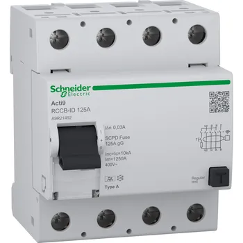 Proudový chránič A9R21492 Acti9 RCCB-ID 4P 125A 30mA A, Schneider Electric