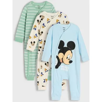 Dupačky Sinsay - Kojenecké dupačky – balení 3 kusů Mickey Mouse - krémová - 232DG-01X - 232DG-01X-74