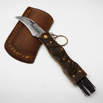 Kuchyňský nůž Exkluzivní houbařský nůž z damascénské oceli a rukojetí z rohu berana