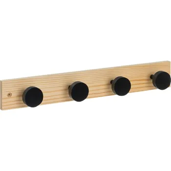 Věšák Černý/v přírodní barvě nástěnný věšák z borovicového dřeva 40 cm Anillos – Casa Selección ID_1758010