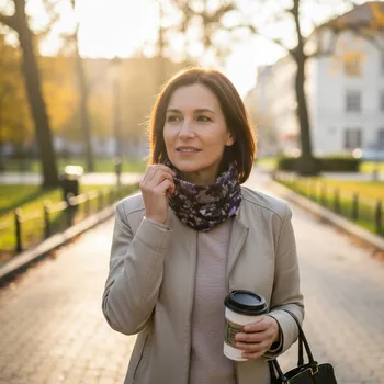 Ebbie Bavlněný nákrčník - FIALOVÁ KVÍTKA Velikost: dětský