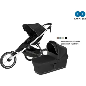 Kočárek Thule Glide 3 Black - Magnetic Buckle + hluboká korba (libovolná barva), Doprava ZDARMA