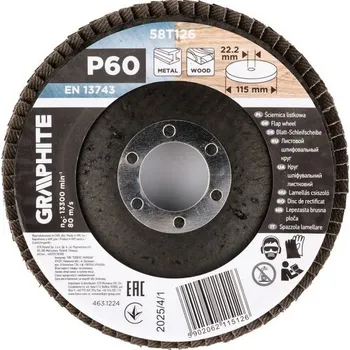 Dílna Graphite Lamelovy brusný kotouč 115 x 22,2 mm, P60