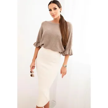 Dámská sukně Dámská viskózová tužková sukně s elastickým pasem béžová UNI