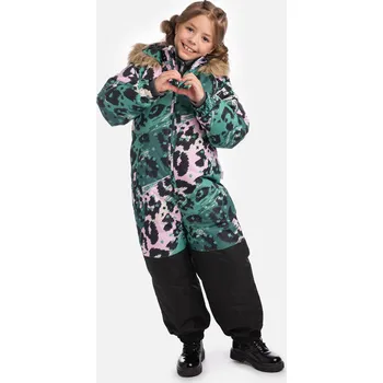 dívčí zimní kombinéza Dětská zimní kombinéza Huppa Wille 2 dark green pattern / black velikost 128