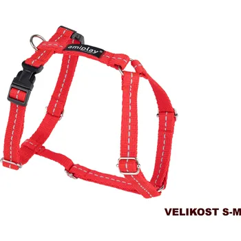 Postroj pro psa Nastavitelný postroj pro psa REFLEX GUARD červená velikost S, M, L, XL Rozměr: M - 25-40x35-55x2,0 cm