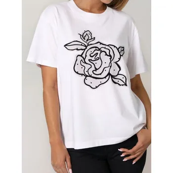 Dámské tričko Sinsay - Tričko s krátkými rukávy a potiskem - bílá - 601FG-00X - 601FG-00X-XL