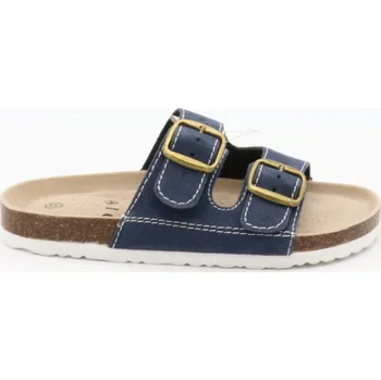 Chlapecké pantofle SAMLUX® Dětské korkové biopantofle modré 988 (100% kůže) Barva: Navy, Velikost: 32