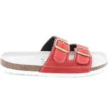 SAMLUX® Dámské kožené korkové pantofle červené 988-L9 (100% kůže) Barva: Red, Velikost: 41