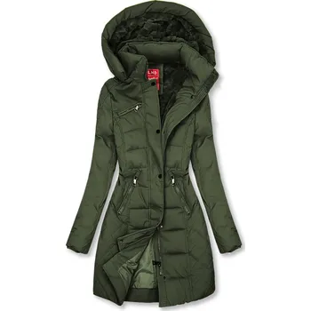 Teplá prošívaná bunda v khaki barvě