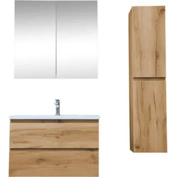 Koupelnový nábytek Koupelnová skříňka s umyvadlem SAT B-Way 79x50x45 cm dub mat KSETBWAY22