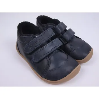 Chlapecká zimní obuv 3F Zimní kožené boty bar3foot 2Be38T/3-LT48 tmavomodré, suchý zip, barefoot velikost: 27