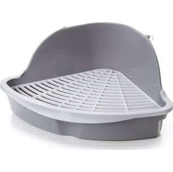 Toaleta pro hlodavce Velká plastová toaleta pro králíky a morčata 25 x 25 x 34 cm šedá