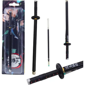 Kuličkové pero katana kovové – s výměnnou náplní | černé