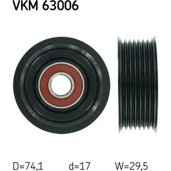 Vratná/vodicí kladka, klínový žebrový řemen SKF VKM 63006