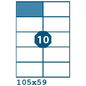 Samolepící etiketa Print etikety 105 x 59 mm 10 etiket na A4 100 listů, bílé - V0003400