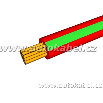 elektrický kabel Autovodič FLRY-B 1,0 mm² rudý/zelený