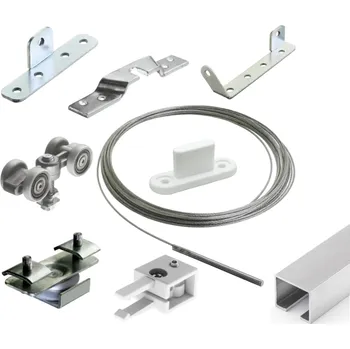 Nábytkové kování LAGUNA SYNCHRONIK 100kg sada pro dvoje posuvné dveře 3 m Do stěny s odskokem 6