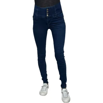 Dámské džíny Moon Girl Dámské modré džíny s vysokým pasem 01 Barva: Modrá, Velikost: 27