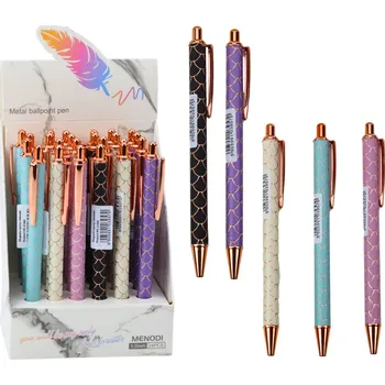 Kuličkové pero kovové automatické – efekt šupin 1,0mm | modrý